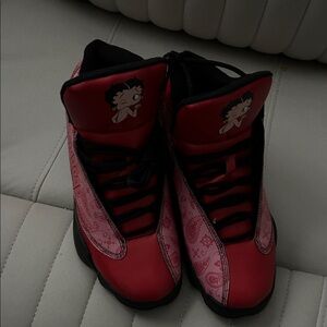 Red Betty Boop High-Top Sneakers for Women